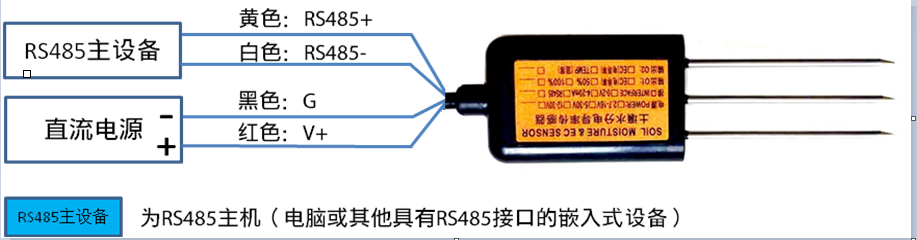 土壤温湿盐传感器接线